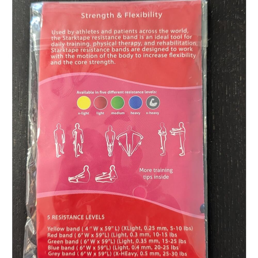 Starktape Resistance Bands Set X-Light Light 5-15 lb Latex Free New - Picture 2 of 4